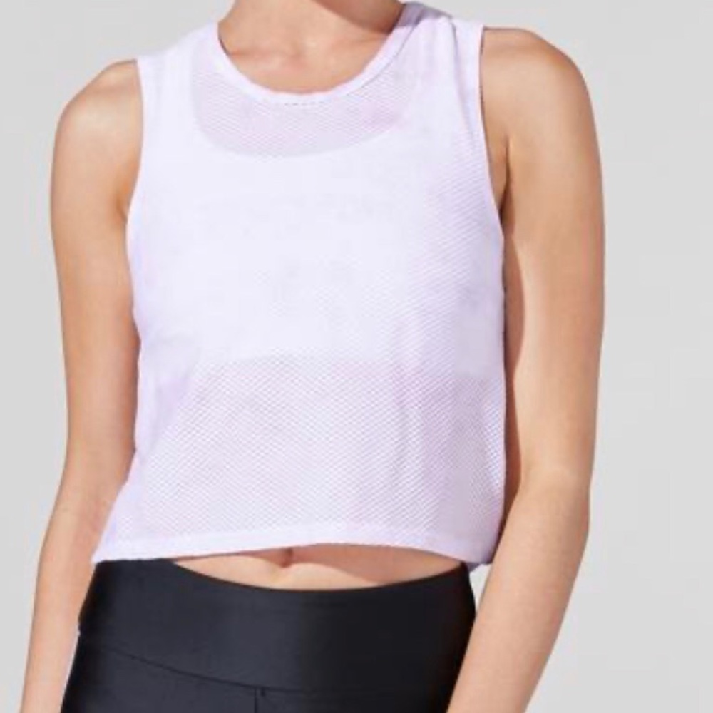 Barry’s Fit Lavender Tie Dye Honeycomb Crop Top XS